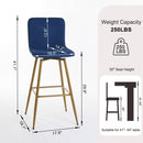 Modern Fabric Dining Chair - Upholstered Seat with Golden Powder-Coated Legs (Set of 4)