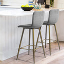 Modern Fabric Dining Chair - Upholstered Seat with Golden Powder-Coated Legs (Set of 4)