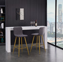 Modern Fabric Dining Chair - Upholstered Seat with Golden Powder-Coated Legs (Set of 4)