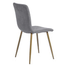 Modern Fabric Dining Chair - Upholstered Seat with Golden Powder-Coated Legs (Set of 4)