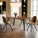 Set of 4 Modern Fabric Dining Chairs – Available in Beige and Brown