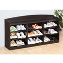 Entryway Shoe Bench, Open Shelve Shoe Rack fits 18 Pairs of Shoes Red Cocoa