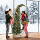 7 ft  Christmas Tree with 300 LEDs and Metal Stand, Green