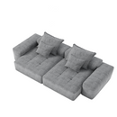 Modern Oversized Modular Sectional Sofa with 2 chaise lounge and 2 armrest,Sparkling Chenille Fabric Soft Cushion Sofa with 4 Pillows,4 PCS DIY Combination Tufted Sofa,No Assembly Required,GREY