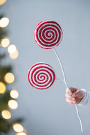 19x7' Iced Lollipop Spray, Christmas Tree Ornaments for Holiday Party Decorations, Set of 6