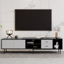 Modern TV Stand for 80'' TV with 2 Doors, Media Console Table, Entertainment Center with Large Storage Cabinet for Living Room, Bedroom
