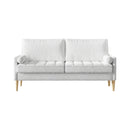 ROMA Modern 3-Seater Sofa Couch for Living Room, Upholstered Beige Fabric, Tool-Free Assembly, 67.7 Inches
