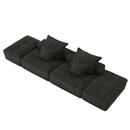 Modern Oversized Modular Sectional Sofa with 2 Ottoman and 2 seat,Sparkling Chenille Fabric Soft Cushion Sofa with 4 Pillows,4 PCS DIY Combination Tufted Sofa,No Assembly Required,BLACK
