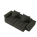 Modern Oversized Modular Sectional Sofa with 2 chaise lounge and 2 armrest,Sparkling Chenille Fabric Soft Cushion Sofa with 4 Pillows,4 PCS DIY Combination Tufted Sofa,No Assembly Required,BLACK