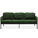 3 Seater Green Polyester Fabric Sofa, Modern Upholstered Sofa, Comfy Small Couches for Small Space Living Room, Bedroom, Office, Apartment