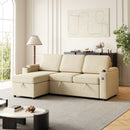 MH85.8' Sleeper Sofa, Sofa Bed - 2 in 1 Pull Out Sofa Bed with Storage Sofa, Sofa Sleeper with Pull Out Bed with Charging Port