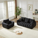 3 Seater + 1 Seater Combo Sofa Modern Living Room Sofa, Teddy Sofa, Wooden Frame, 4 Cushions, Apartment Sofa Furniture