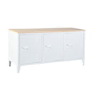Metal Cabinet with MDF Wood Top and Magnetic Doors-White