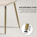 Modern Fabric Dining Chair - Upholstered Seat with Golden Powder-Coated Legs (Set of 4)