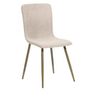 Modern Fabric Dining Chair - Upholstered Seat with Golden Powder-Coated Legs (Set of 4)