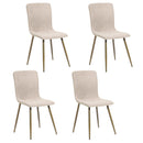 Modern Fabric Dining Chair - Upholstered Seat with Golden Powder-Coated Legs (Set of 4)