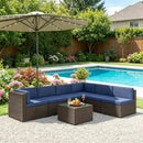 Modern Outdoor Furniture Conversation Sets,Sectional Rattan Furniture Set,7 Piece BeachFurniture Set