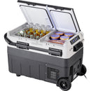 Portable Car Refrigerator, 12 Volt Car Refrigerator Fridge, 50 L / 52.8 QT Dual Zone Portable Freezer, -4℉-68℉ Adjustable Temperature, Compressor Cooler for Home, Outdoor, Camping, RV, Car