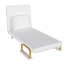 3-in-1 Convertible Folding Sofa Bed with Adjustable Backrest and Pillow, White, Grass Cloth