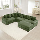 Oversized Cloud Modular Sectional Couch, Convertible Sectional Couches , Extra-Thick Armrests With Chaise,Premium Corduroy Fabric, Ergonomic Design, Easy Assembly, For Living Rooms bedroom,Green