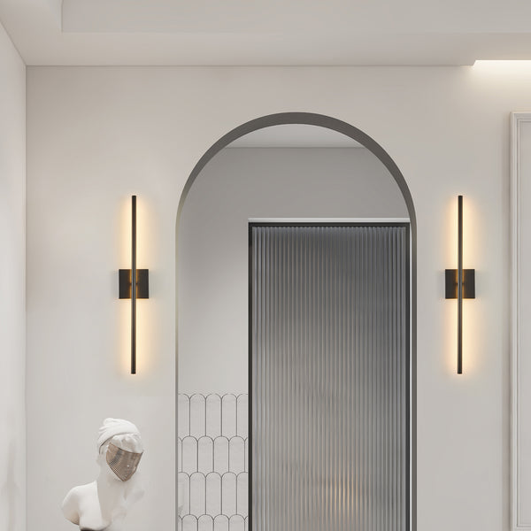 28' 2-Pack Modern LED Wall Sconce, Minimalist Indoor Wall Light Fixtures, Black Matte Finish for Living Room, Bedroom, Hallway, Hotel, and Home Decor