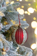 D4.7' Christmas Ball Ornaments, Glass Decorative Hanging Ball Christmas Tree Ornaments for Holiday Party Decorations, Set of 4