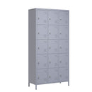 15 Door 72'H Metal Lockers With Lock for Employees,Storage Locker Cabinet for Home Gym Office School Garage,Easy Assembly,Gray