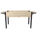 Raised Garden Bed with Metal Legs and Folding Storage Shelf for Outdoor Patio, Deck, Balcony