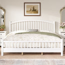 King Bed Frame with Arched Headboard, Wood Platform King Bed, No Box Spring Needed, Easy Assembly, Noise Free,White