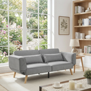 72.8' Convertible Futon Sofa Bed, Adjustable Recliner Sleeper Couch, Compact Gray Sofa for Small Space Living Room Bedroom