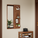 47.6 x 15.7 inch multi-functional design panel wall-mounted full-length mirror, space-saving, can be pushed and pulled. Suitable for bedroom/living room/entrance (walnut )