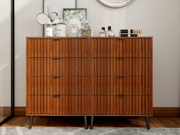 Wooden Chest of Drawers - Spacious Storage Organizer for Bedroom or Living Room, Modern Design with Multiple Compartments, Brown