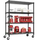 176 LBS Industrial Metal 4 Tier Shelving for Garage, Pantry, Warehouse, Basement Utility Room, Storage Rack Metal Shelving Unit, Shelf Organizer, Black 23.6' D x 53.2' W x 73.6' H