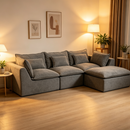 102.3' Width Cloud Couch Oversized Modular Sectional Sofa True Relax Comfy Couches Wide&Deep Seat Sofas for Living Room Furniture Sets, 3Seat with Ottoman
