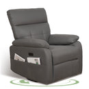Electric Swivel Rocker Recliner Chair – Oversized Heavy Duty Power Recliner with USB & Type-C Ports, Soft Tech Fabric Upholstery, Living Room Reclining Chair, Dark Grey