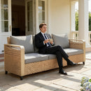 Backyard Sofa,Outdoor Patio Sofa,Garden Rattan Wicker Sofa