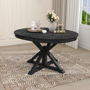 TREXM Retro Functional Extendable Dining Table with a 12' Leaf for Dining Room and Living Room (Espresso)