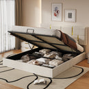 Queen Size Upholstered Platform Bed with Hydraulic Storage System,No Box Spring Needed,Beige(Old SKU: N733P207778A)