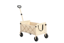 Lightweight Portable Heavy Duty Folding Beach Wagons with Wheels - Outdoor Utility Carts for Grocery, Camping, Shopping, Sports, Garden with Large Capacity-Beige