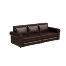 93.7 ' Pull Out Sofa Bed, 3-in-1 Dark Brown Faux Leather Convertible Sleeper Sofa with Nailhead Trim & Rolled Arm,Multi-Functional Sofa Bed for Living Room,Bedroom,Apartment,Office
