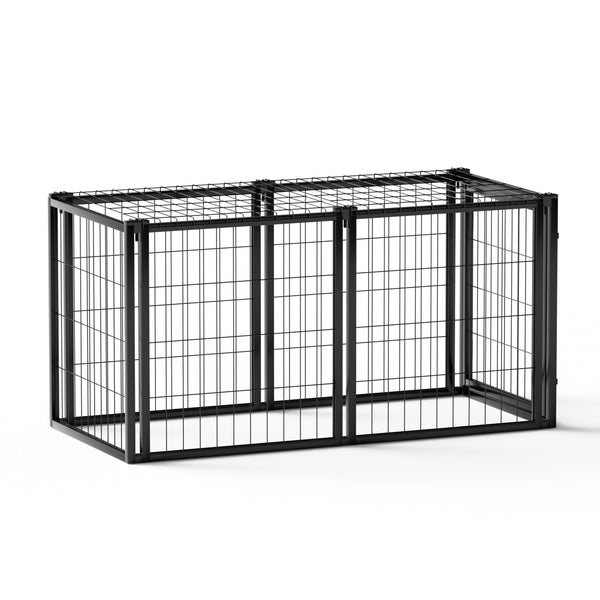 Dog Crate 47.2' Dog Kennel for Small Medium Dogs, Puppy Dog Playpen with Top, Pet Cage, Indoor, Black.47.2'L x 22'W x 24'H.
