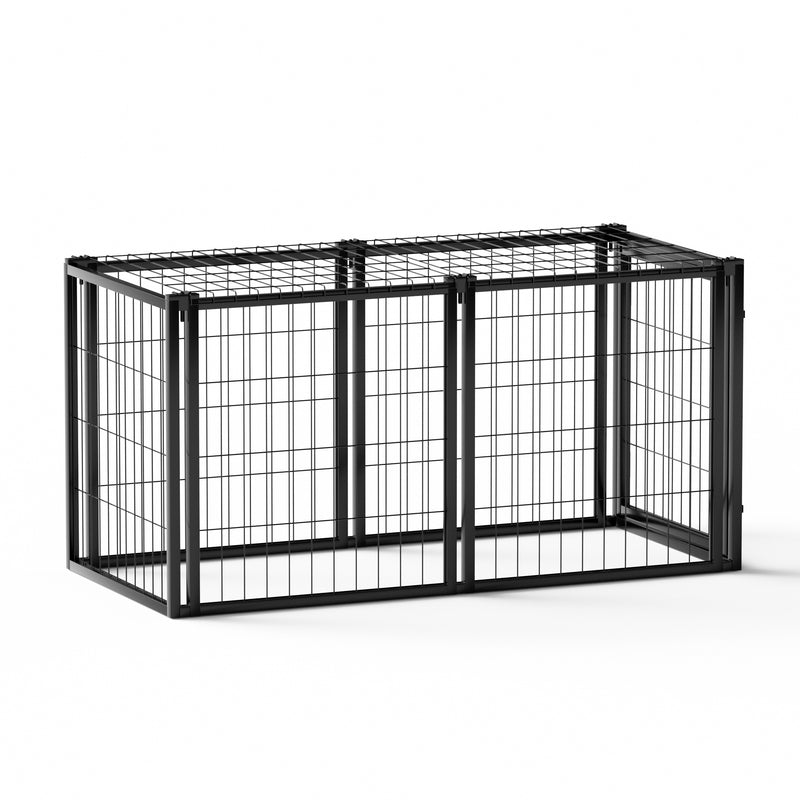Dog Crate 47.2' Dog Kennel for Small Medium Dogs, Puppy Dog Playpen with Top, Pet Cage, Indoor, Black.47.2'L x 22'W x 24'H.