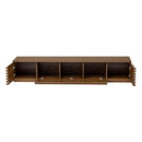78 inch Modern TV Stand for TVs up to 85 inches, Walnut Finish Entertainment Center with Cable Management and Soft-Closing Hinges