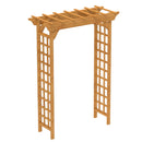 Elegant Wooden Arbor Wedding Arch, Trellis for Plant Climbing, Light Brown Solid Wood Pergola 63x26x85 inches
