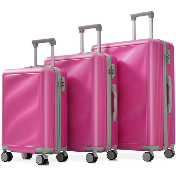 Luggage Set 3 Piece, Lightweight Durable ABS Suitcases with Spinner Wheels and TSA Lock, Carry-on & Checked Travel Luggage (20'/24'/28')