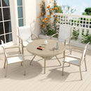 5 Pieces Patio Dining Set, Patio Furniture Set of 4 Patio Stackable Dining Chairs and 40.6' Outdoor Metal Round Table