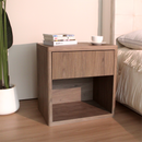 Night Stand Nightstand with Drawer Storage Fluted Bed Side Table End Table Large Modern Wide Bedside Stand Mid Century Night Stands for Bedroom Living Room Sofa Couch Home Office, Grey Alder