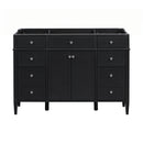48 Inch Bathroom Vanity Cabinet Only, Freestanding MDF Vanity Base with 6 Drawers and 2 Doors, Black Storage Cabinet with Soft Close Hinges and Silver Metal Handles