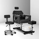 Pedicure Chair No Plumbing,Reclining Pedicure Station Unit with Adjustable Height and 360 Swivel,Hydraulic Foot Spa Chiar with Footrest and Massage Foot Bath, Black