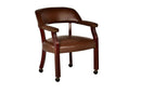 Arm Chair With Casters - Dark Brown